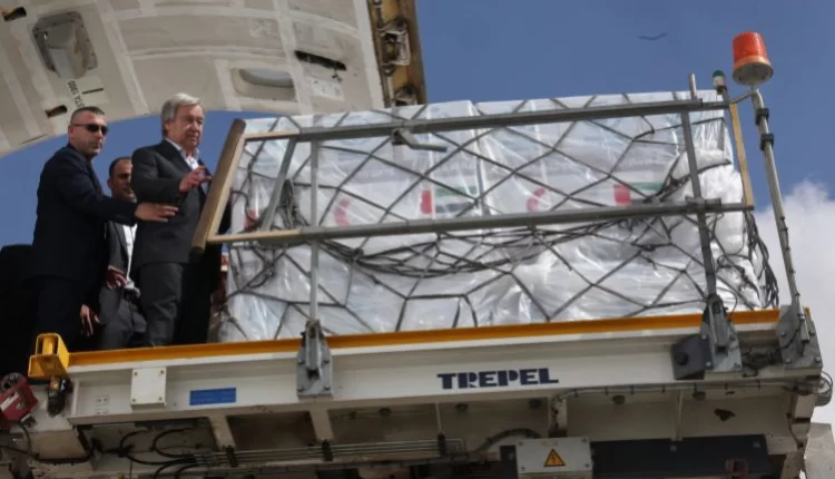 “غويتريش” يدعو من رفح الى دخول المساعدات إلى غزة