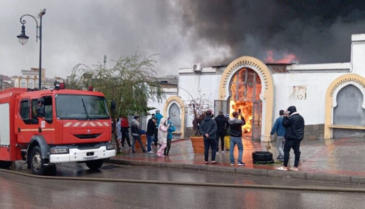 اندلاع حريق مهول في السوق النموذجي بطنجة