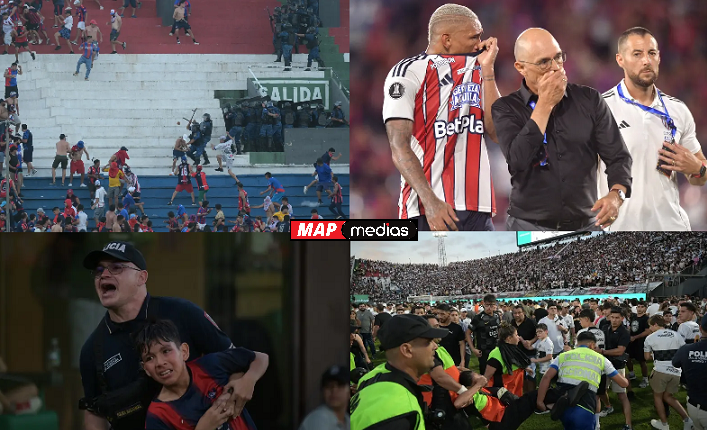 شغب يوقف مباراة أولمبيا وسيرو بورتينيو بالباراغواي